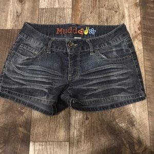 dark jean shorts